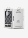 DKNY PU Leather Checkered Pattern and Stripe Zadní Kryt pro iPhone 13 Pro Max Black DKNY
