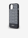 DKNY PU Leather Repeat Pattern Bottom Stripe MagSafe Zadní Kryt pro iPhone 14 Black DKNY