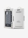 DKNY PU Leather Repeat Pattern Bottom Stripe MagSafe Zadní Kryt pro iPhone 14 Black DKNY