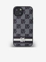 DKNY PU Leather Checkered Pattern and Stripe Zadní Kryt pro iPhone 14 Black DKNY