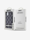 DKNY PU Leather Checkered Pattern and Stripe Zadní Kryt pro iPhone 14 Black DKNY