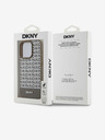 DKNY PU Leather Repeat Pattern Bottom Stripe MagSafe Zadní Kryt pro iPhone 15 Pro Brown DKNY