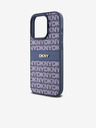 DKNY PU Leather Repeat Pattern Tonal Stripe Zadní Kryt pro iPhone 14 Pro Max Blue DKNY