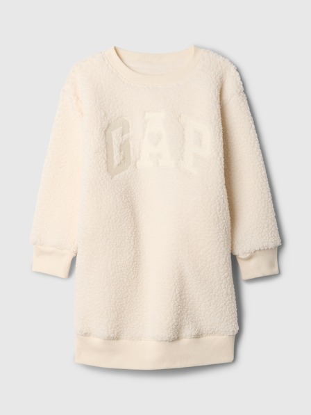 GAP Baby sherpa mikinové šaty s logem