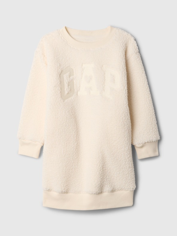 GAP Baby sherpa mikinové šaty s logem