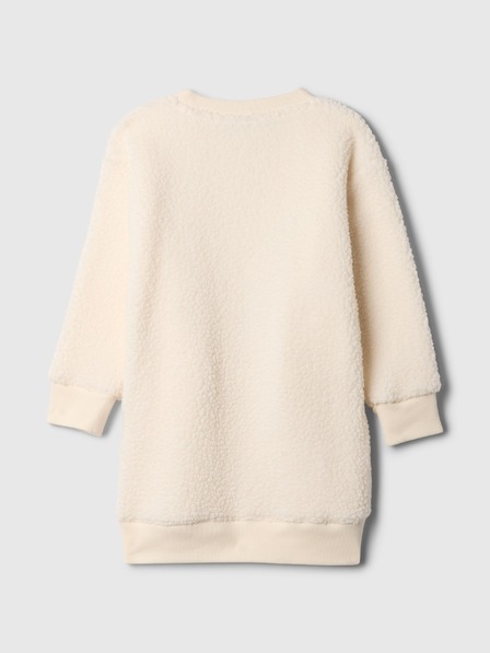 GAP Baby sherpa mikinové šaty s logem
