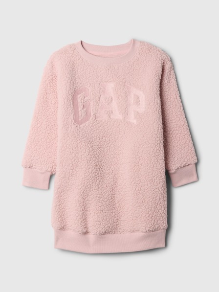 GAP Baby sherpa mikinové šaty s logem