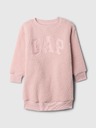 GAP Baby sherpa mikinové šaty s logem