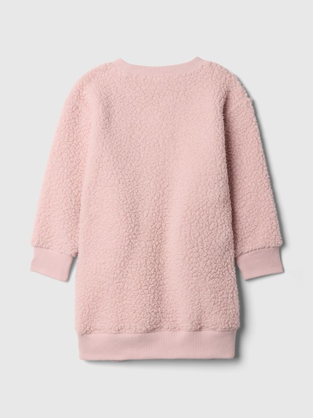 GAP Baby sherpa mikinové šaty s logem