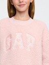 GAP Dětské mikinové oversize sherpa šaty s logem