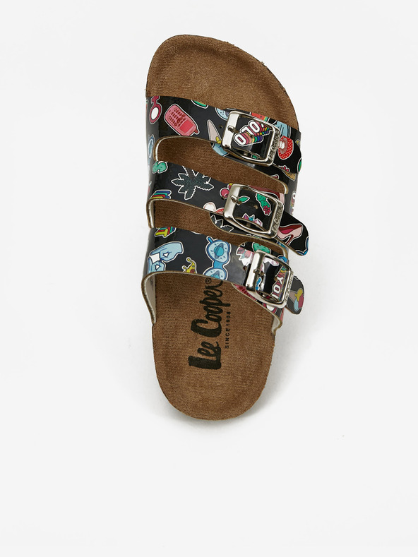 Lee Cooper Černé holčičí vzorované pantofle Lee Cooper