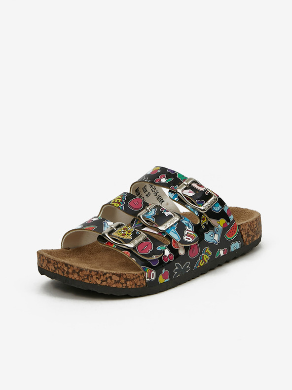 Lee Cooper Černé holčičí vzorované pantofle Lee Cooper