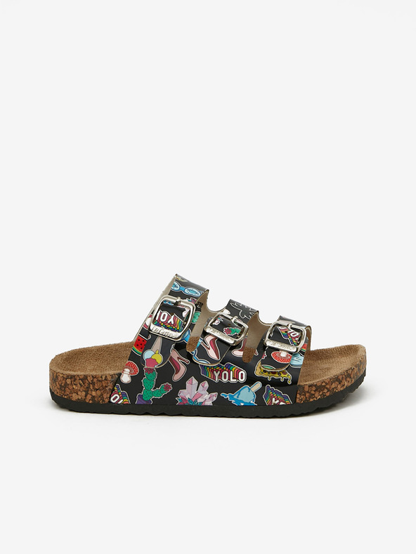 Lee Cooper Černé holčičí vzorované pantofle Lee Cooper