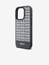 DKNY PU Leather Repeat Pattern Bottom Stripe MagSafe Zadní Kryt pro iPhone 14 Pro Black DKNY