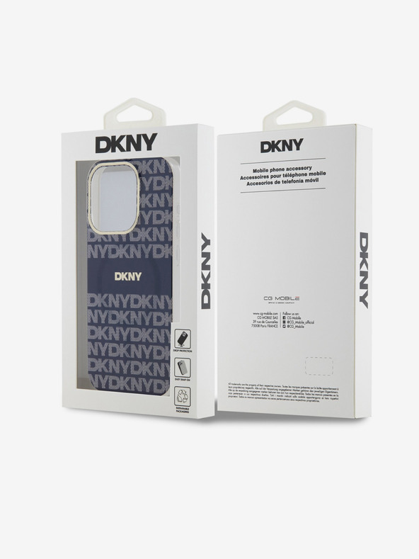 DKNY PC/TPU Repeat Pattern Tonal Stripe Magsafe Zadní Kryt pro iPhone 15 Pro Blue DKNY