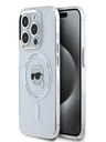 Karl Lagerfeld Karl Lagerfeld IML Karl Head Metal Frame MagSafe Zadní Kryt pro iPhone 15 Pro Transparent