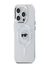 Karl Lagerfeld Karl Lagerfeld IML Karl Head Metal Frame MagSafe Zadní Kryt pro iPhone 15 Pro Transparent