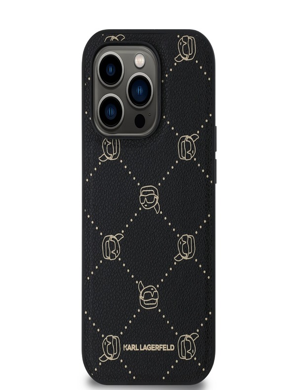 Karl Lagerfeld PU Karl Heads Pattern Magsafe Zadní Kryt pro iPhone 14 Pro Max Black Karl Lagerfeld