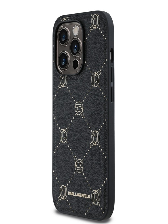 Karl Lagerfeld PU Karl Heads Pattern Magsafe Zadní Kryt pro iPhone 14 Pro Max Black Karl Lagerfeld