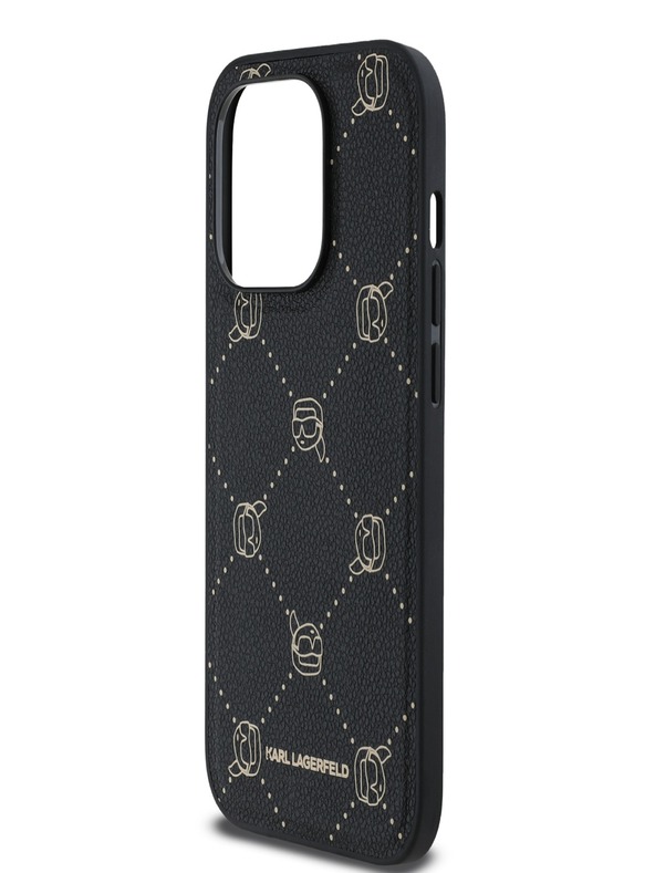 Karl Lagerfeld PU Karl Heads Pattern Magsafe Zadní Kryt pro iPhone 14 Pro Max Black Karl Lagerfeld