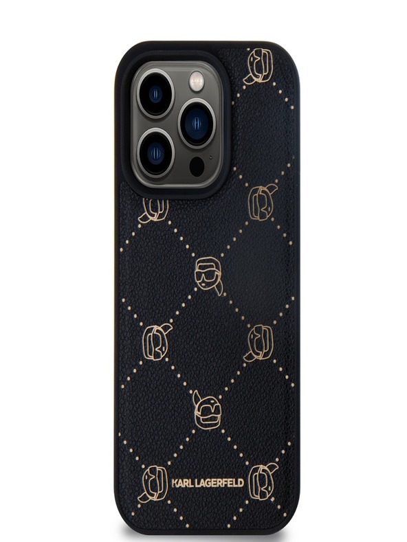 Karl Lagerfeld PU Karl Heads Pattern Magsafe Zadní Kryt pro iPhone 15 Pro Max Black Karl Lagerfeld