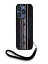 Karl Lagerfeld PU Saffiano Athleisure Stripe and Strap Zadní Kryt pro iPhone 15 Pro Pink Karl Lagerfeld