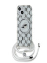 Karl Lagerfeld Karl Lagerfeld IML Monogram Crossbody K&CH Heads MagSafe Zadní Kryt pro iPhone 15 Transparent