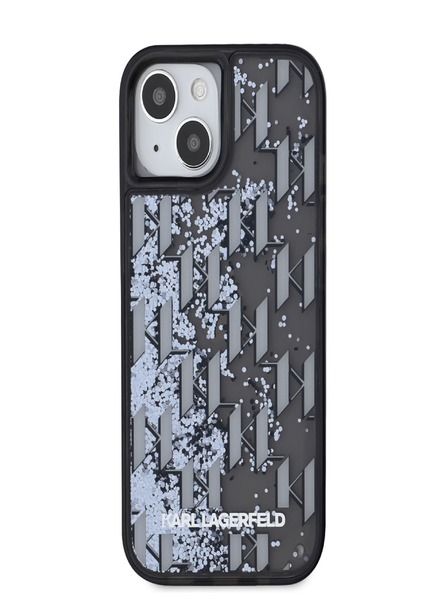 Karl Lagerfeld Liquid Glitter Monogram Gradient Zadní Kryt pro iPhone 15 Black Karl Lagerfeld