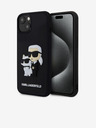 Karl Lagerfeld 3D Rubber Karl and Choupette Zadní Kryt pro iPhone 14 Black Karl Lagerfeld