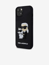 Karl Lagerfeld 3D Rubber Karl and Choupette Zadní Kryt pro iPhone 14 Black Karl Lagerfeld