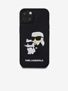 Karl Lagerfeld 3D Rubber Karl and Choupette Zadní Kryt pro iPhone 14 Black Karl Lagerfeld