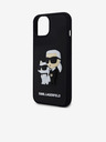 Karl Lagerfeld 3D Rubber Karl and Choupette Zadní Kryt pro iPhone 14 Black Karl Lagerfeld