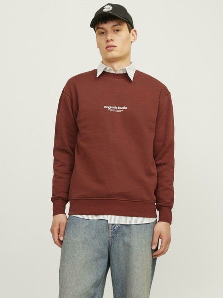 Jack & Jones Hnědá pánská mikina Jack & Jones JORVESTERBRO
