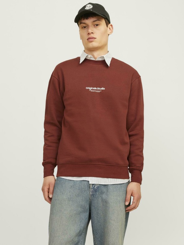Jack & Jones Hnědá pánská mikina Jack & Jones JORVESTERBRO