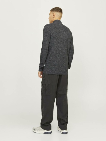 Jack & Jones Šedý pánský svetr na zip Jack & Jones Lewis