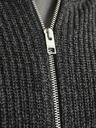 Jack & Jones Šedý pánský svetr na zip Jack & Jones Lewis