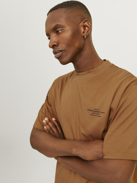 Jack & Jones Hnědé pánské tričko Jack & Jones