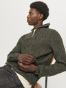 Jack & Jones Khaki pánský svetr se zipem Jack & Jones Blunorth