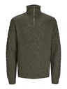 Jack & Jones Khaki pánský svetr se zipem Jack & Jones Blunorth