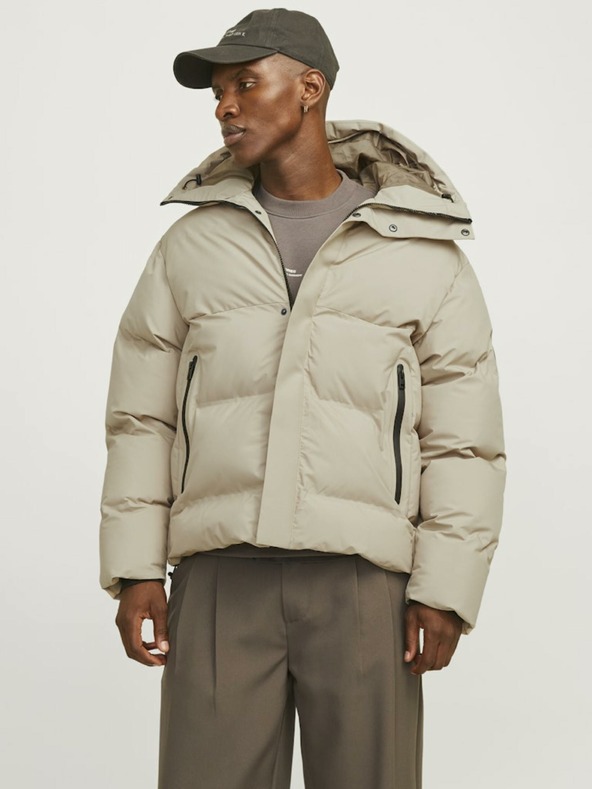 Jack & Jones Béžová pánská zimní prošívaná bunda Jack & Jones Alpha