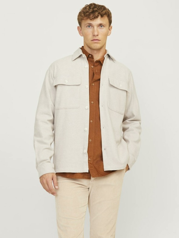 Jack & Jones Béžová pánská lehká košilová bunda Jack & Jones Raymond