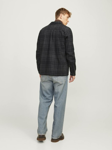 Jack & Jones Černo-šedá pánská lehká košilová bunda Jack & Jones Raymond