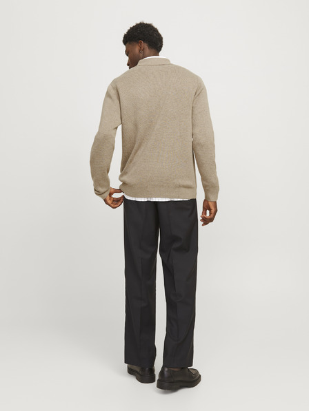 Jack & Jones Béžový pánský svetr na zip Jack & Jones Milano