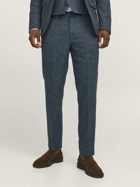 Jack & Jones Tmavě modré pánské chino kalhoty s příměsí lnu Jack & Jones Winter