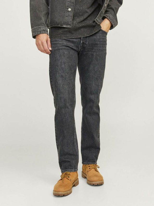 Jack & Jones Černé pánské straight fit džíny Jack & Jones Chris