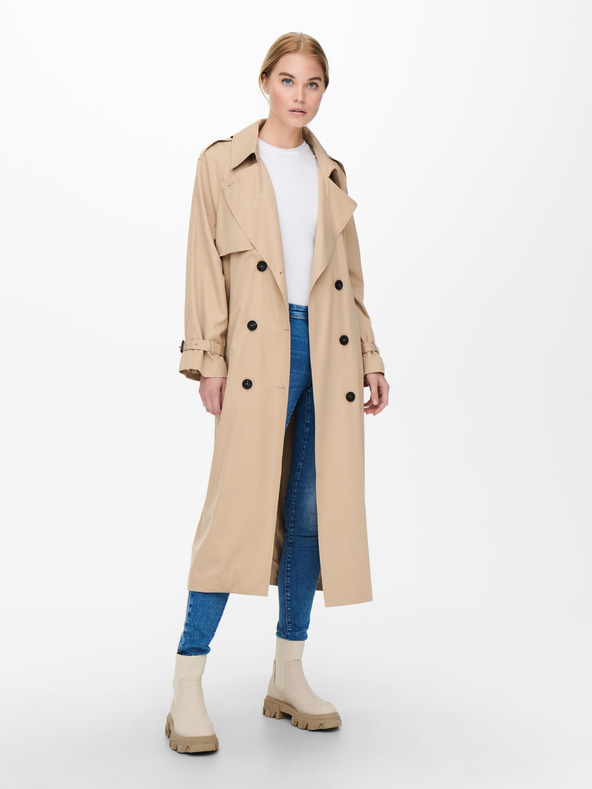 ONLY Béžový volný trenčkot se zavazováním ONLY Chloe