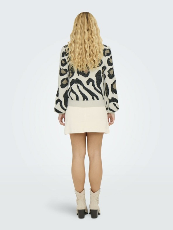 Jacqueline de Yong Béžový dámský vzorovaný svetr JDY Lorraine