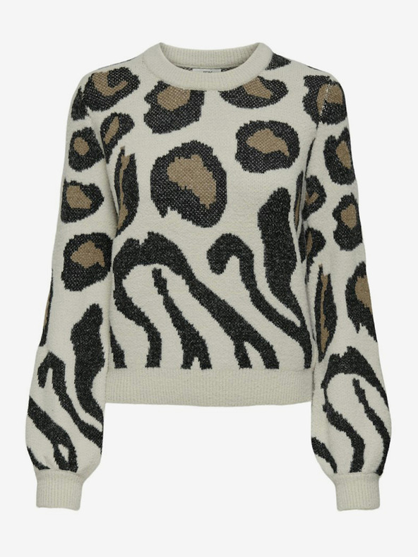 Jacqueline de Yong Béžový dámský vzorovaný svetr JDY Lorraine