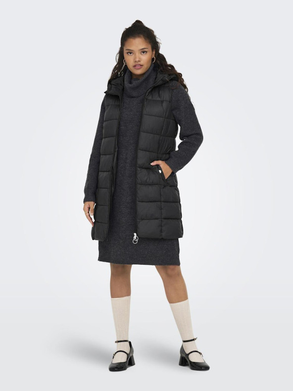 Jacqueline de Yong Černá dámská prošívaná vesta JDY Zulu