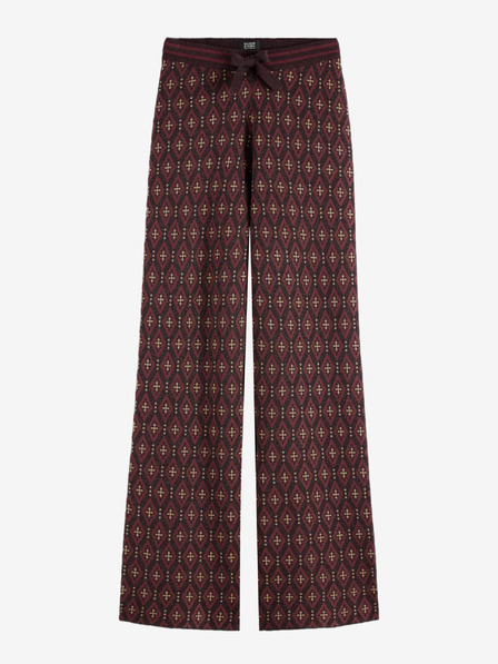 Scotch & Soda Vínové dámské vzorované žakárové kalhoty Scotch & Soda